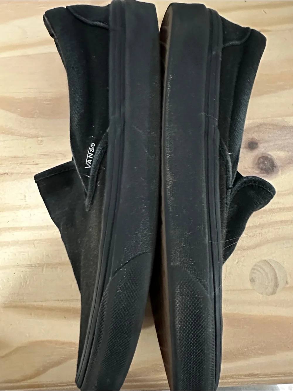 Vans Black Slip-On Canvas Loafers 6.5